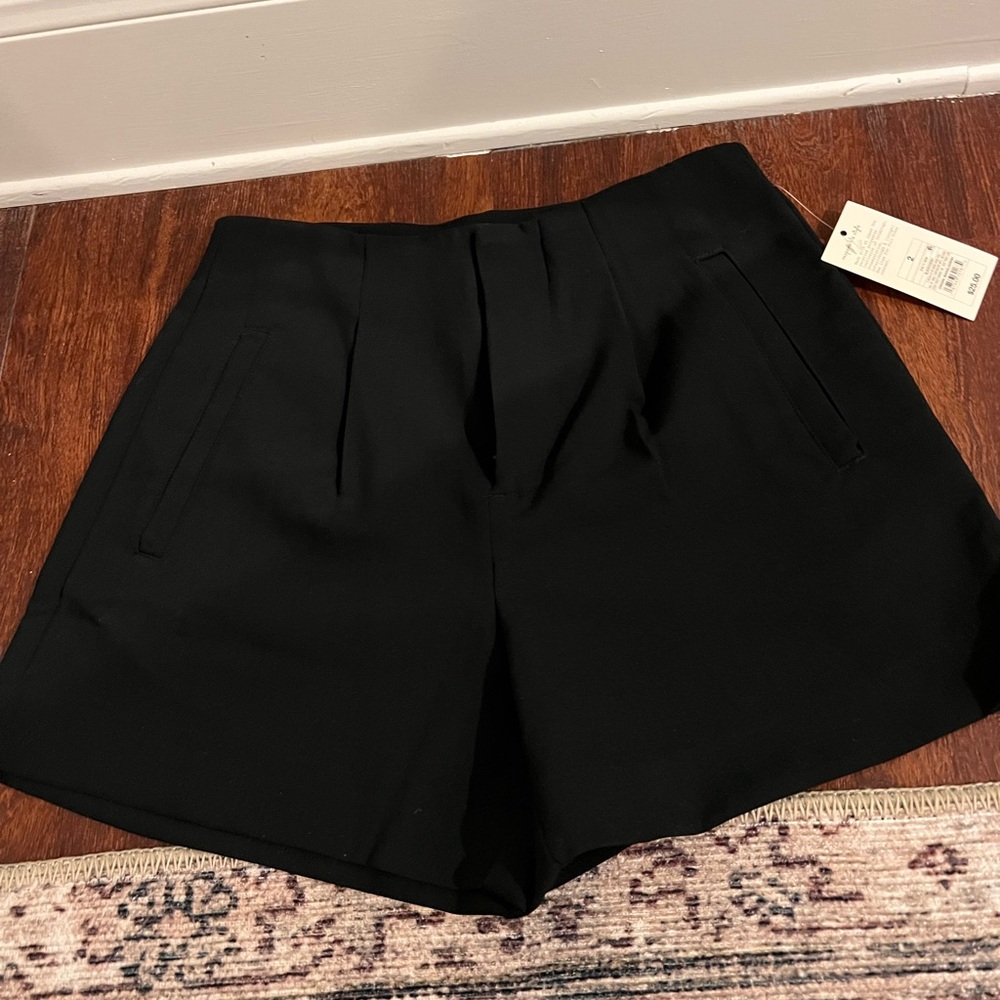 Black tailored shorts